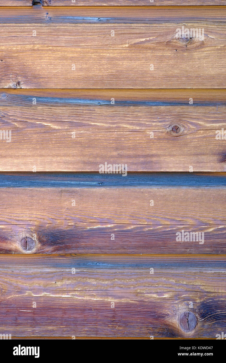 Verwittertes Holz Bretter, Detail der Holzmaserung und Knoten Stockfoto