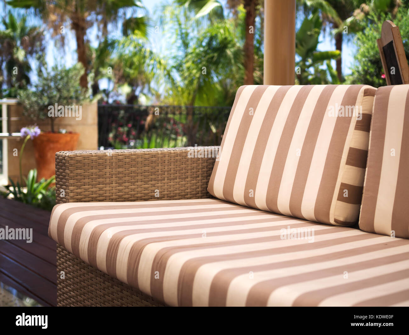 Close-up Sofa im Resort lounge Stockfoto