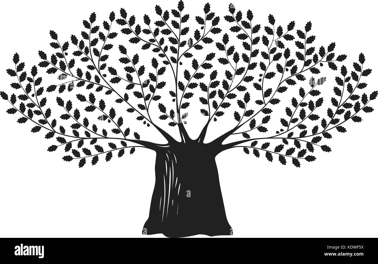 Baum, eiche Logo oder Label. Natur, Ökologie, Umwelt, Life, dynastie Symbol. Dekorative Vector Illustration Stock Vektor