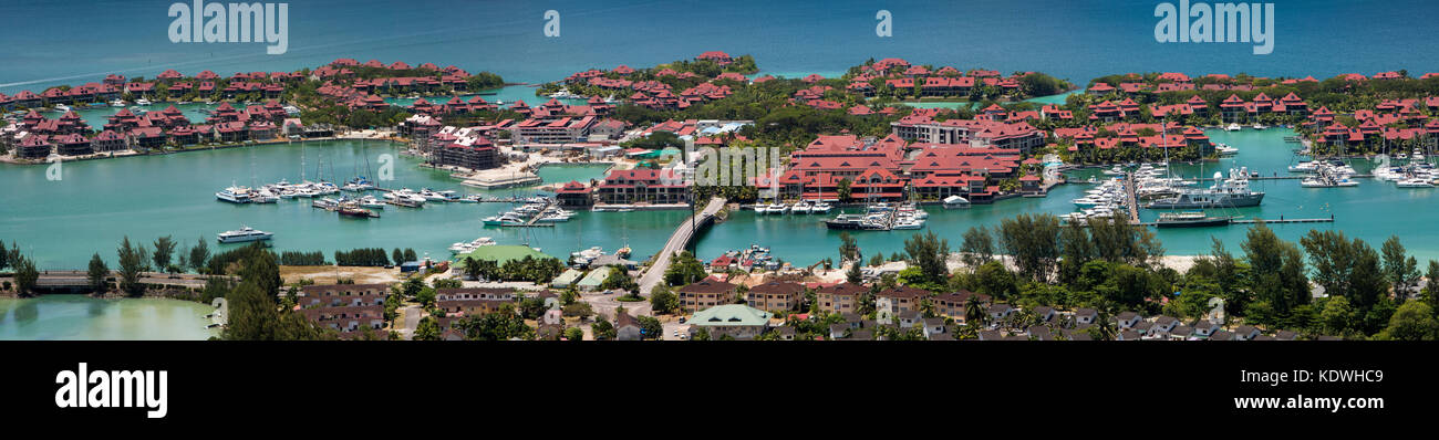 Die Seychellen, Mahe, Victoria, Eden Island, luxuriöse Residenzen und Marinas auf zurückgewonnenen Landes Stockfoto