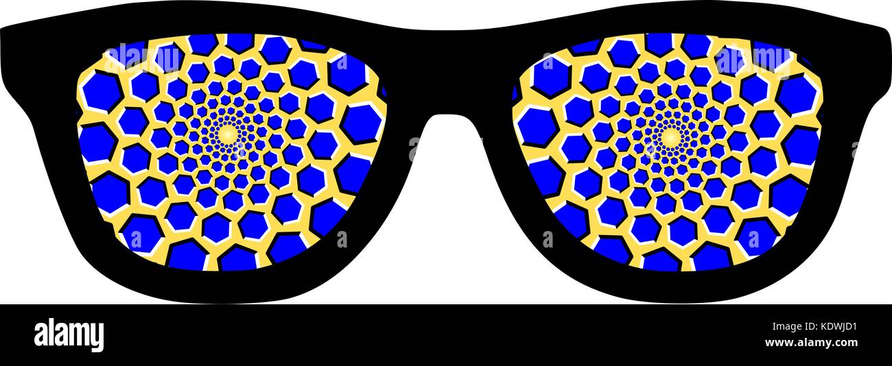 Hypnotisch Brillen optische Illusion Stock Vektor