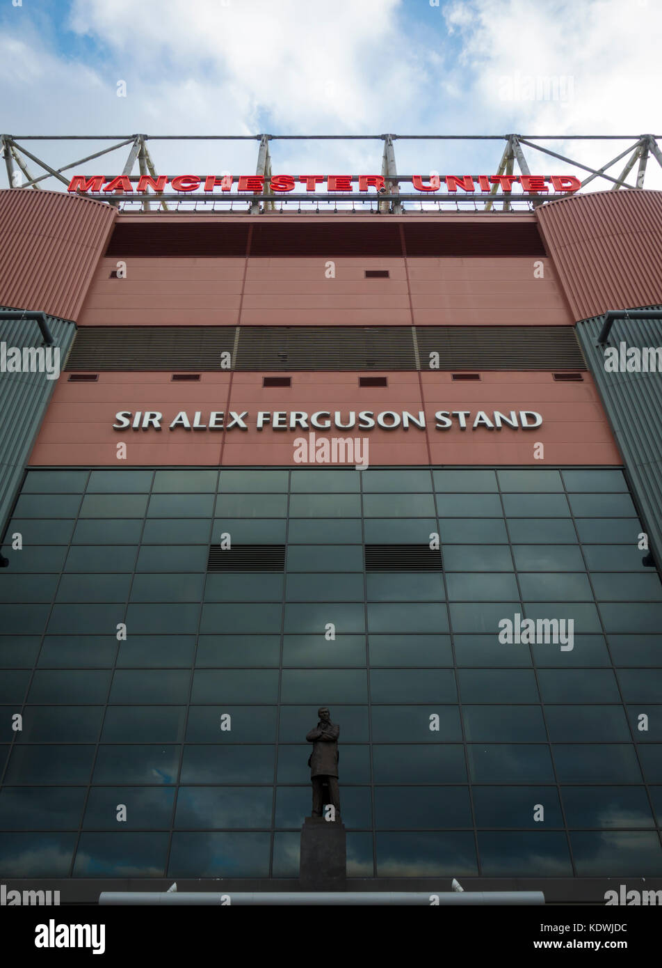 Die Sir Alex Ferguson im Old Trafford. Zuhause von Manchester United Football Club. Stockfoto