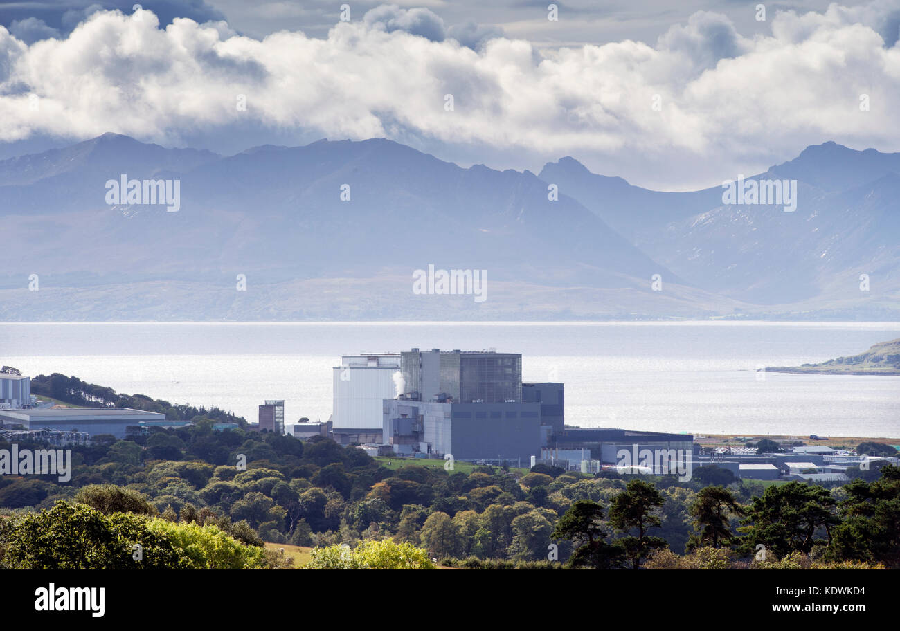 Hunterston B, ein Advanced gas-cooled Nuclear Power Station von EDF Energy in North Ayrshire. Betrieb: 1976 Stockfoto