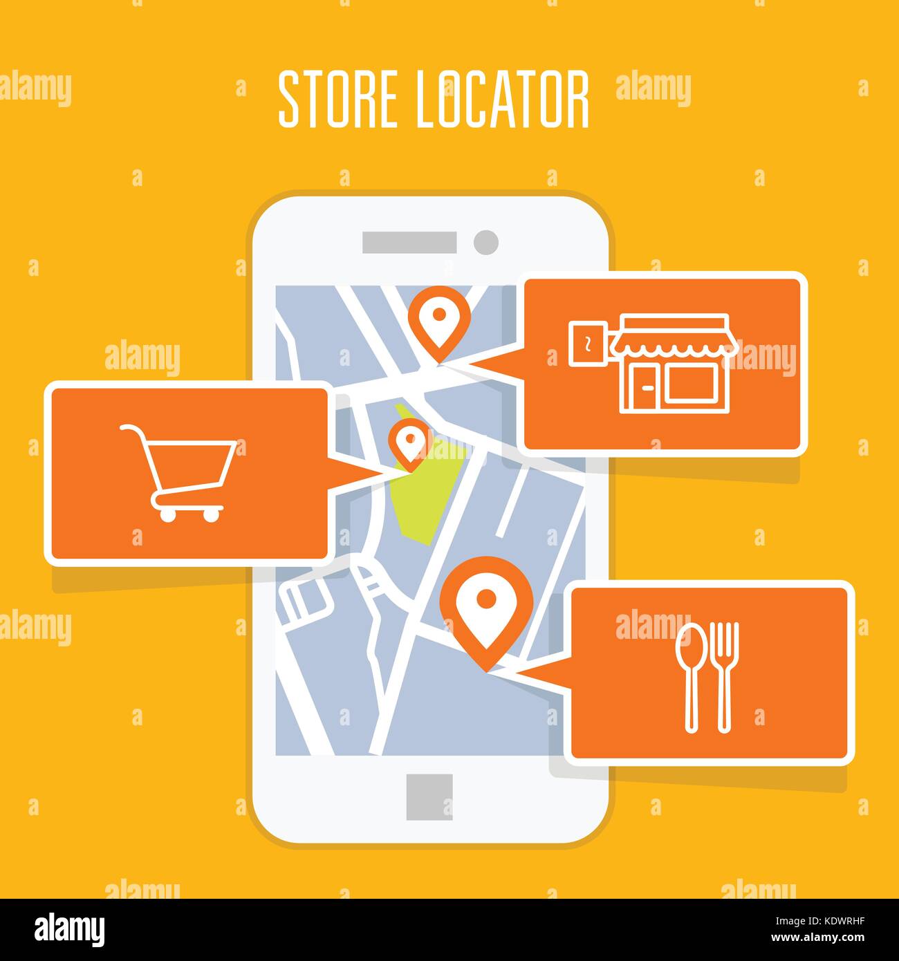 Smartphone navigation map Stock-Vektorgrafiken kaufen - Alamy