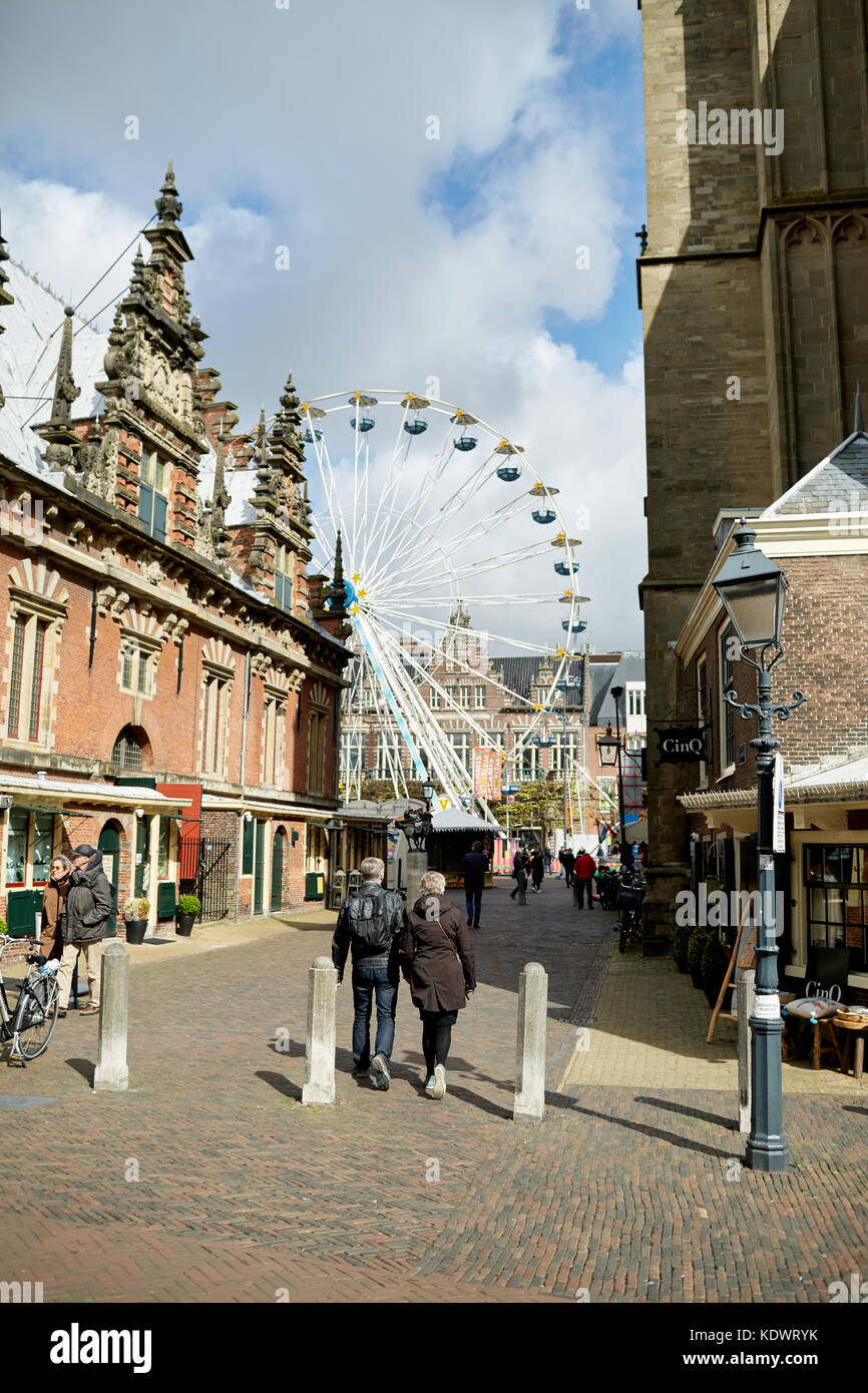 Blick auf den Grote Markt in Haarlem, Niederlande Stockfoto