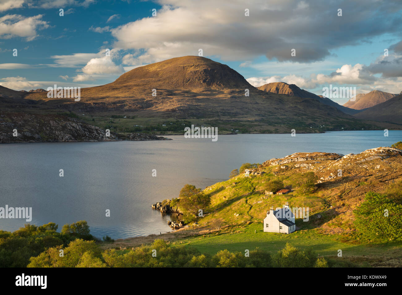 Schlechte Callda und Beinn Alligin mit Liatach, Wester Ross, Schottland, Großbritannien Stockfoto