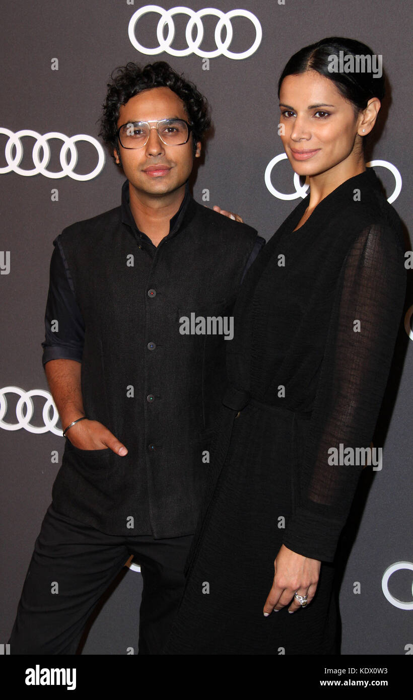 Audi’s Exclusive Event anlässlich des 69. Emmys fand im Highlight Room des Dream Hotels in Hollywood, Kalifornien, statt. Mit: Kunal Nayyar, Ehefrau Neha Kapur Wo: Los Angeles, Kalifornien, USA Wann: 14. September 2017 Credit: Adriana M. Barraza/WENN.com Stockfoto