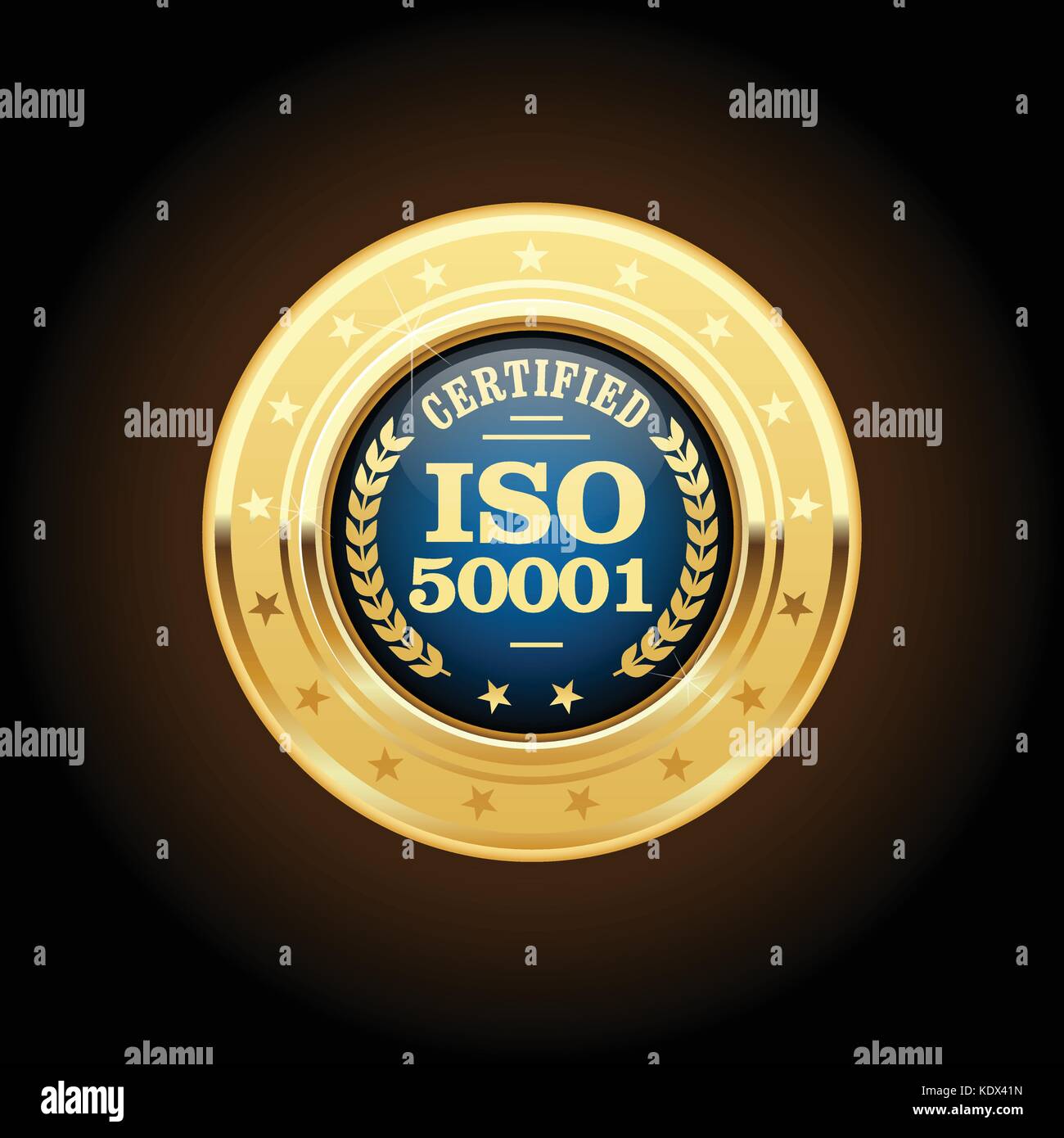 Iso 50001 Standard Medaille - Energy Management Stock Vektor