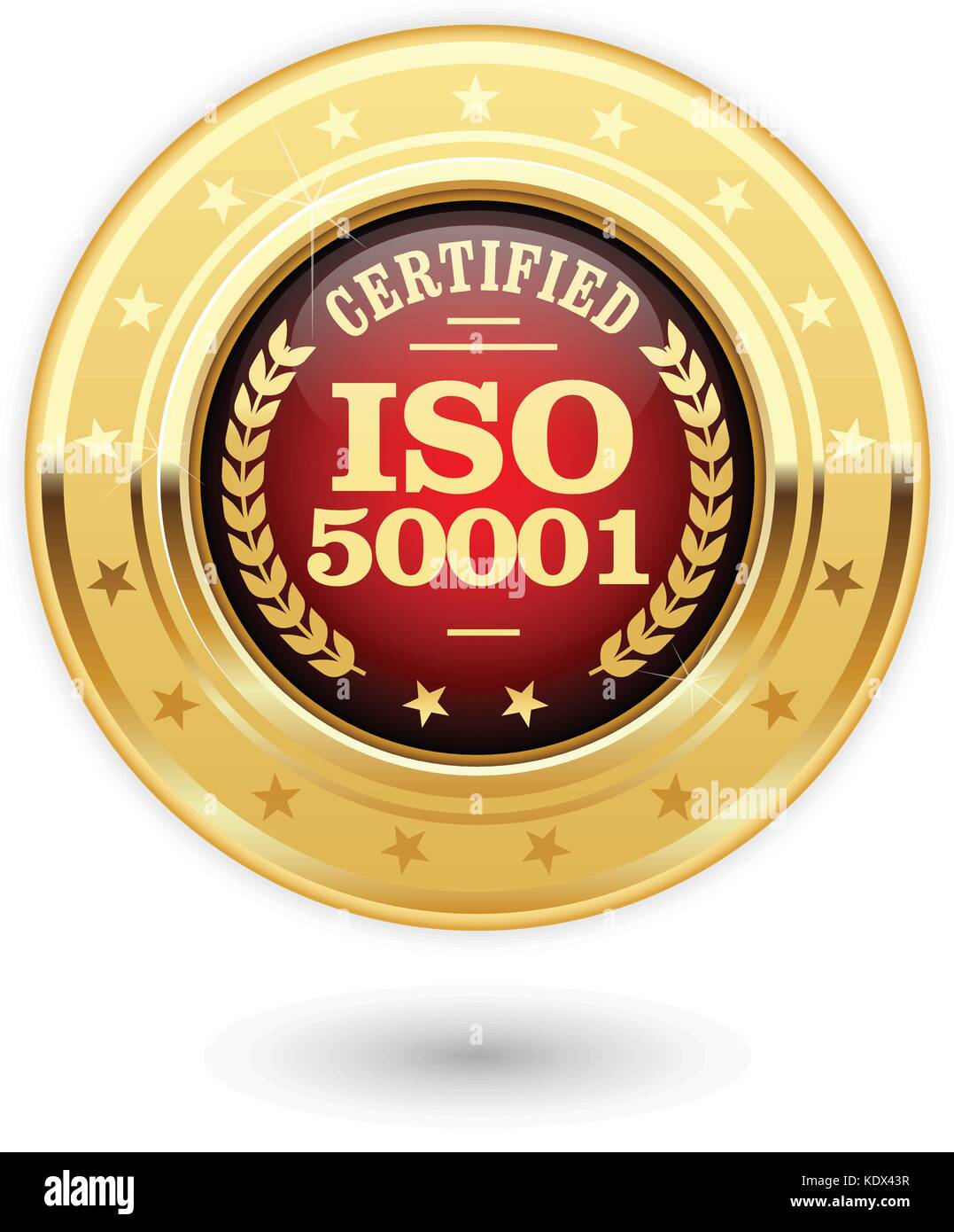 Iso 50001 zertifiziert Medaille - Energy Management Stock Vektor