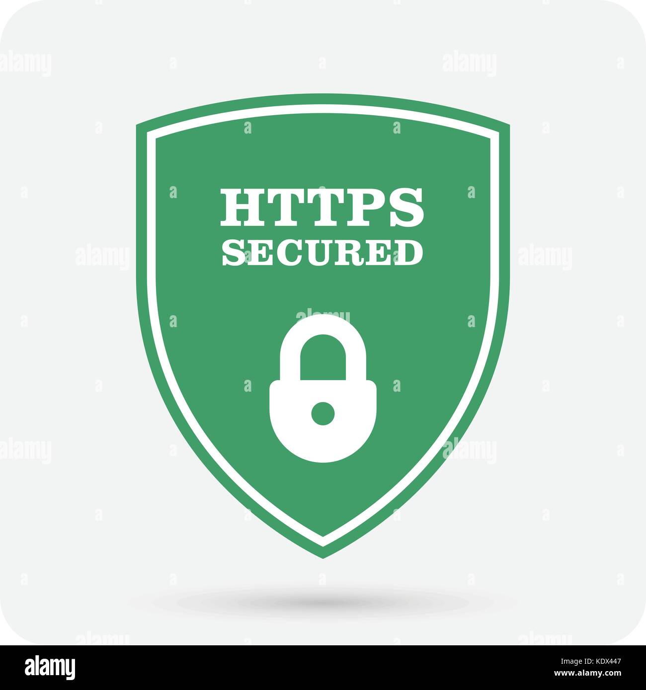 Https-gesicherte Website-ssl-zertifikat Schild mit Vorhängeschloss Stock Vektor