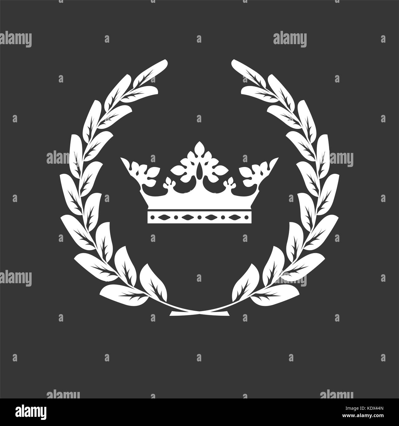 Krone und Lorbeerkranz - Familie blazon oder Wappen Stock Vektor