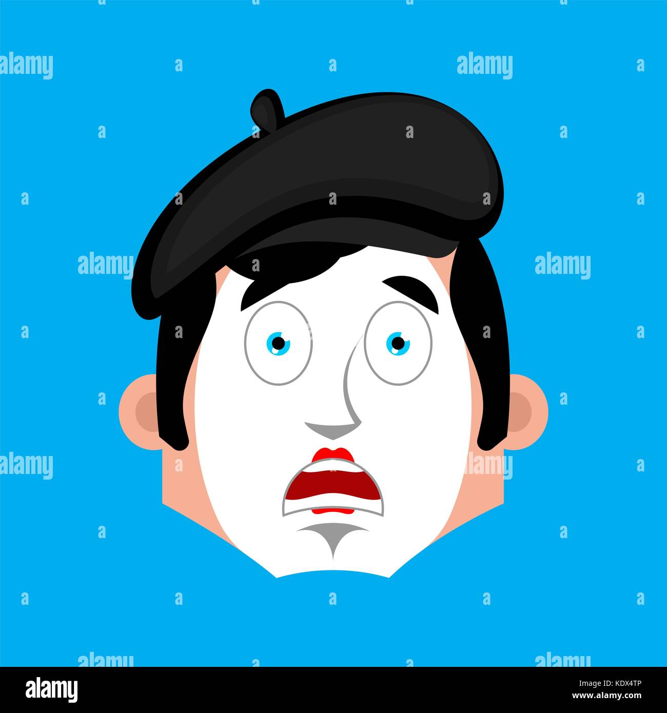 MIME überrascht Emotion Gesicht Avatar. Pantomime offenen Augen Emoji ...