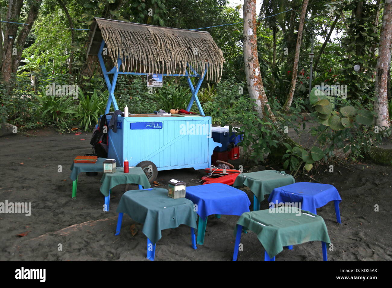 Hotel Banana Azul Beach Club, Playa Negra, Puerto Viejo de Talamanca, Provinz Limón, Karibik, Costa Rica, Mittelamerika Stockfoto