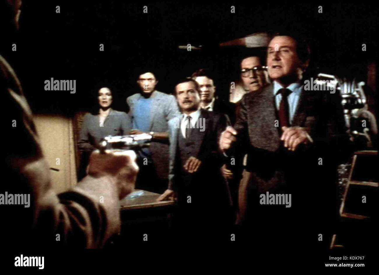 Probe für den Mord Alias: Sonde für einen Mord, USA, 1982, Regie: David Greene, Darsteller: Jeff Goldblum, Patrick Macnee, madolyn Smith Osborne, William Daniels, Stockfoto