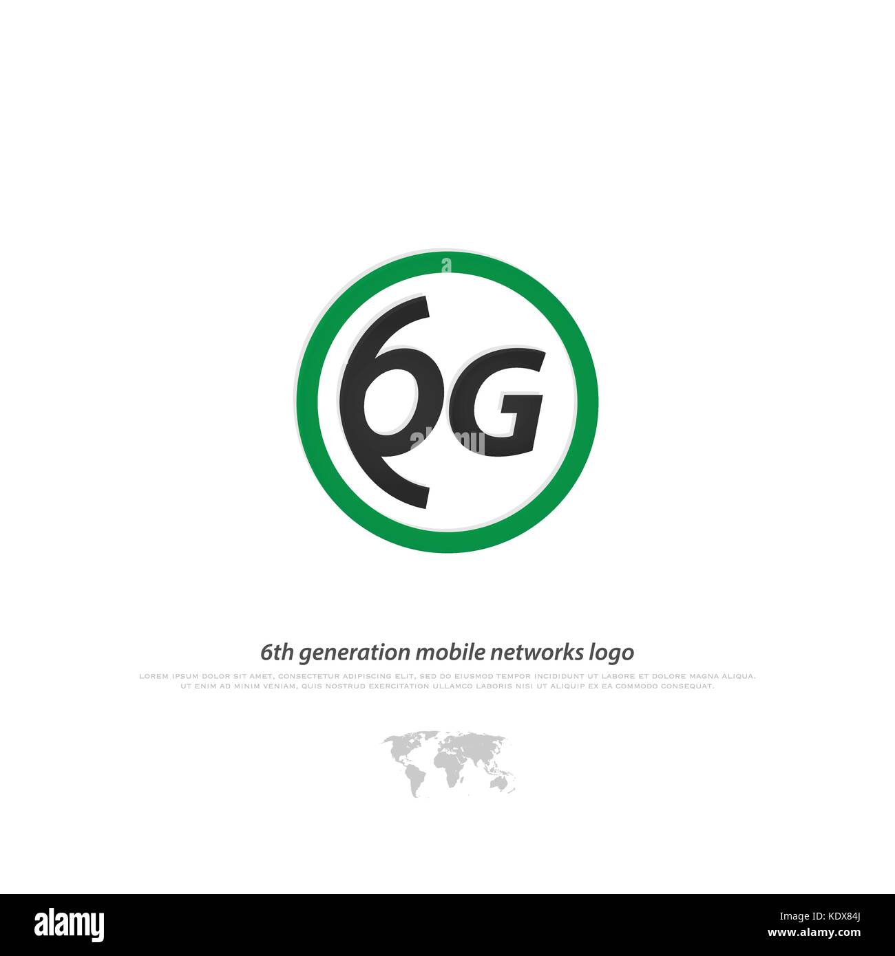 Neue 6. Generation Mobile Network Schriftzug. Vector 6g Symbol auf weißem Hintergrund. high speed Verbindung wireless Systems unterzeichnen. telecommunicatio Stock Vektor