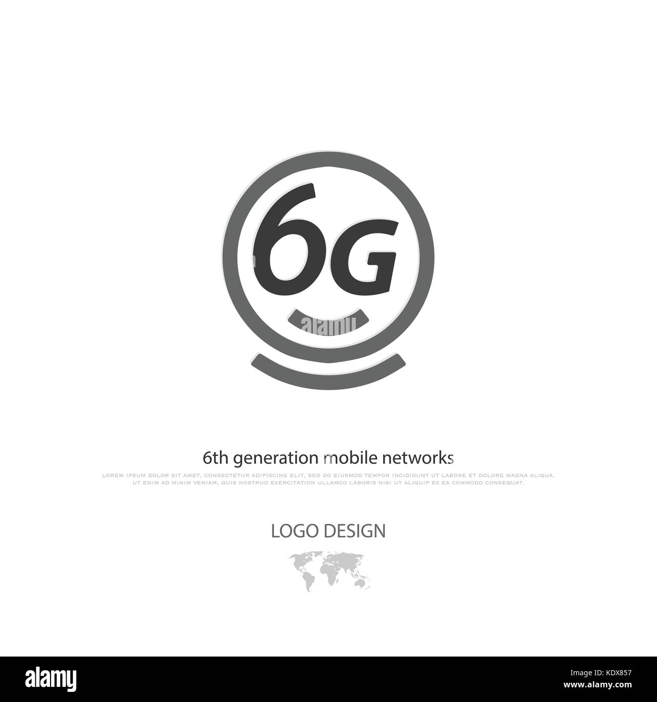 Neue 6. Generation Mobile Network Schriftzug. Vector 6g Symbol auf weißem Hintergrund. high speed Verbindung wireless Systems unterzeichnen. telecommunicatio Stock Vektor