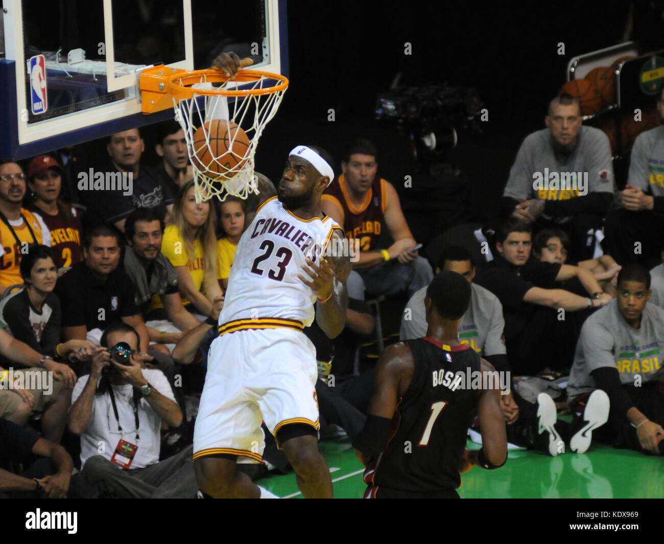 : NBA - Globale Spiele (Miami Heat und Cleveland) Vorsaisonspiele in Rio de Janeiro. Spieler Lebron James Stockfoto