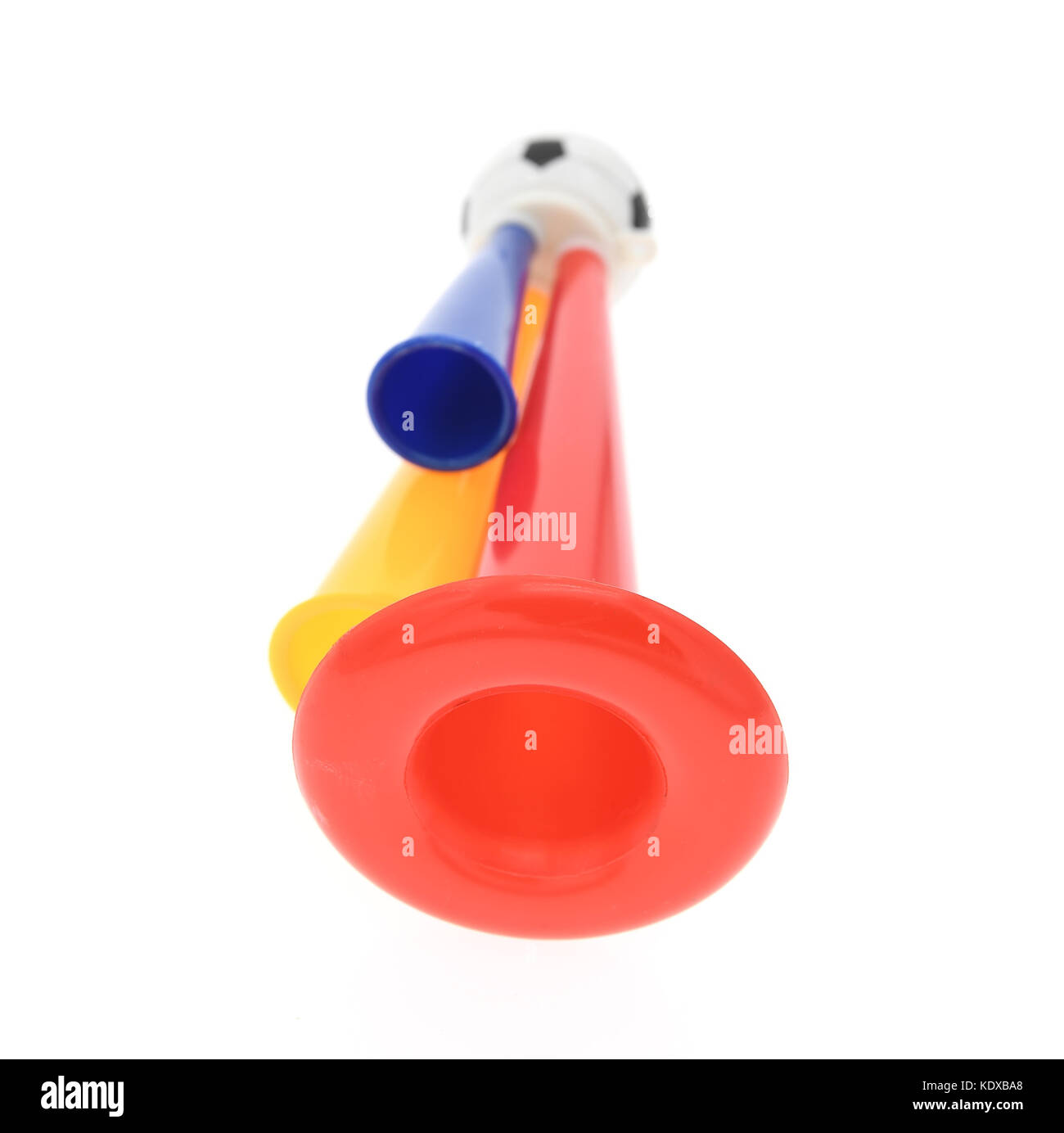 Fußball Fußball triple fan Trompete Stockfoto