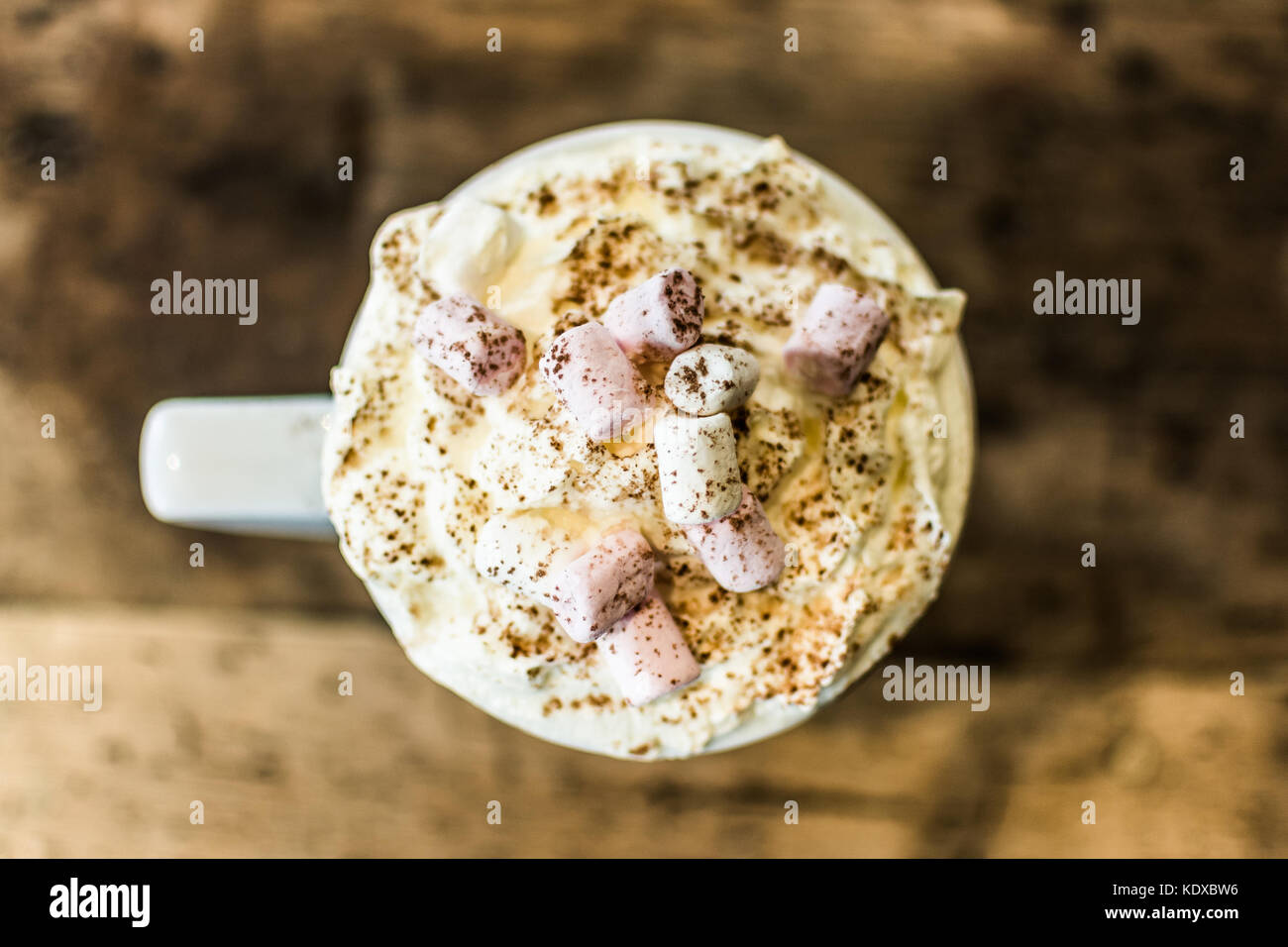 Eine leckere heiße Schokolade in einem Cafe Stockfoto