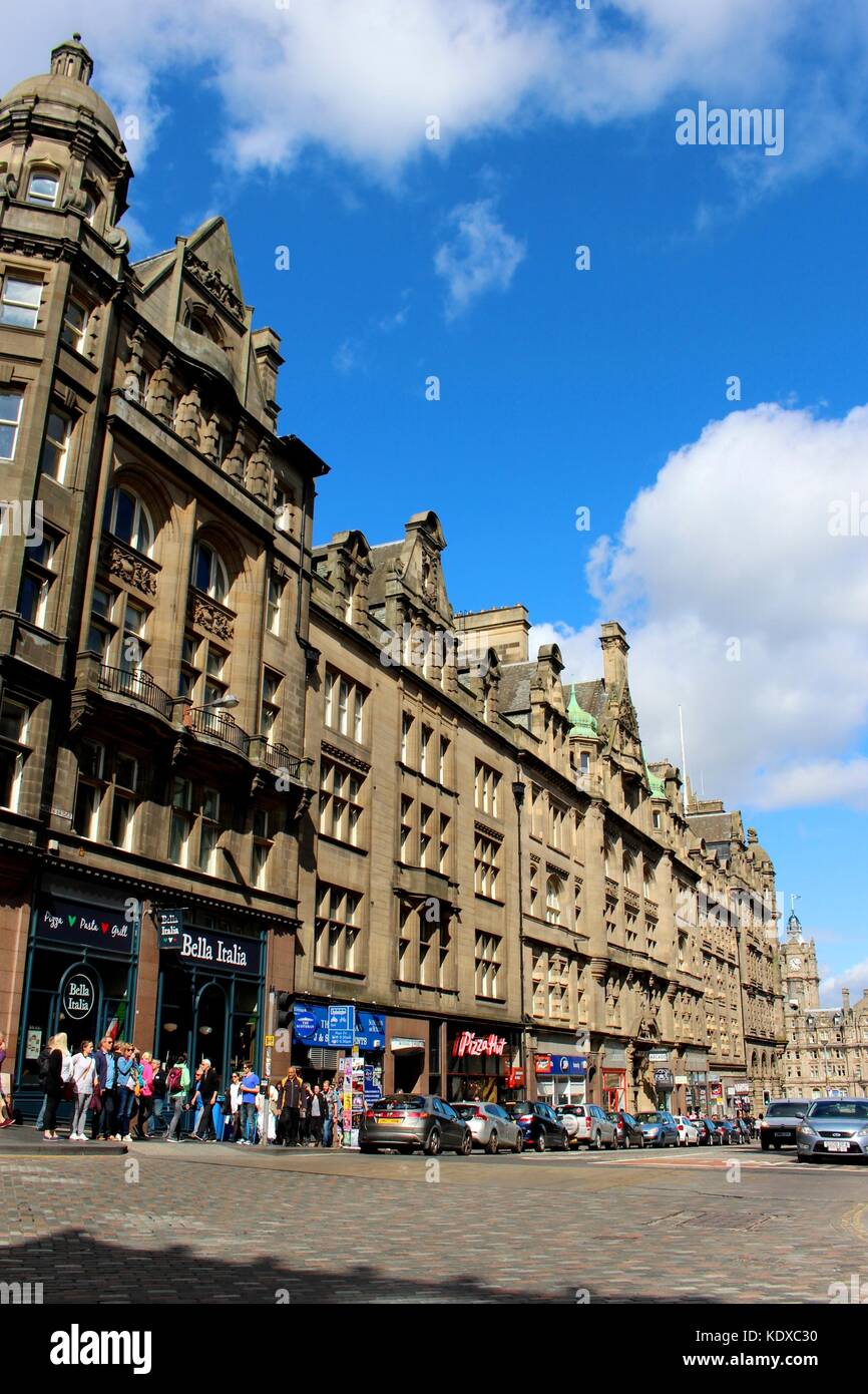 Von Edinburgh North Bridge Road. Stockfoto