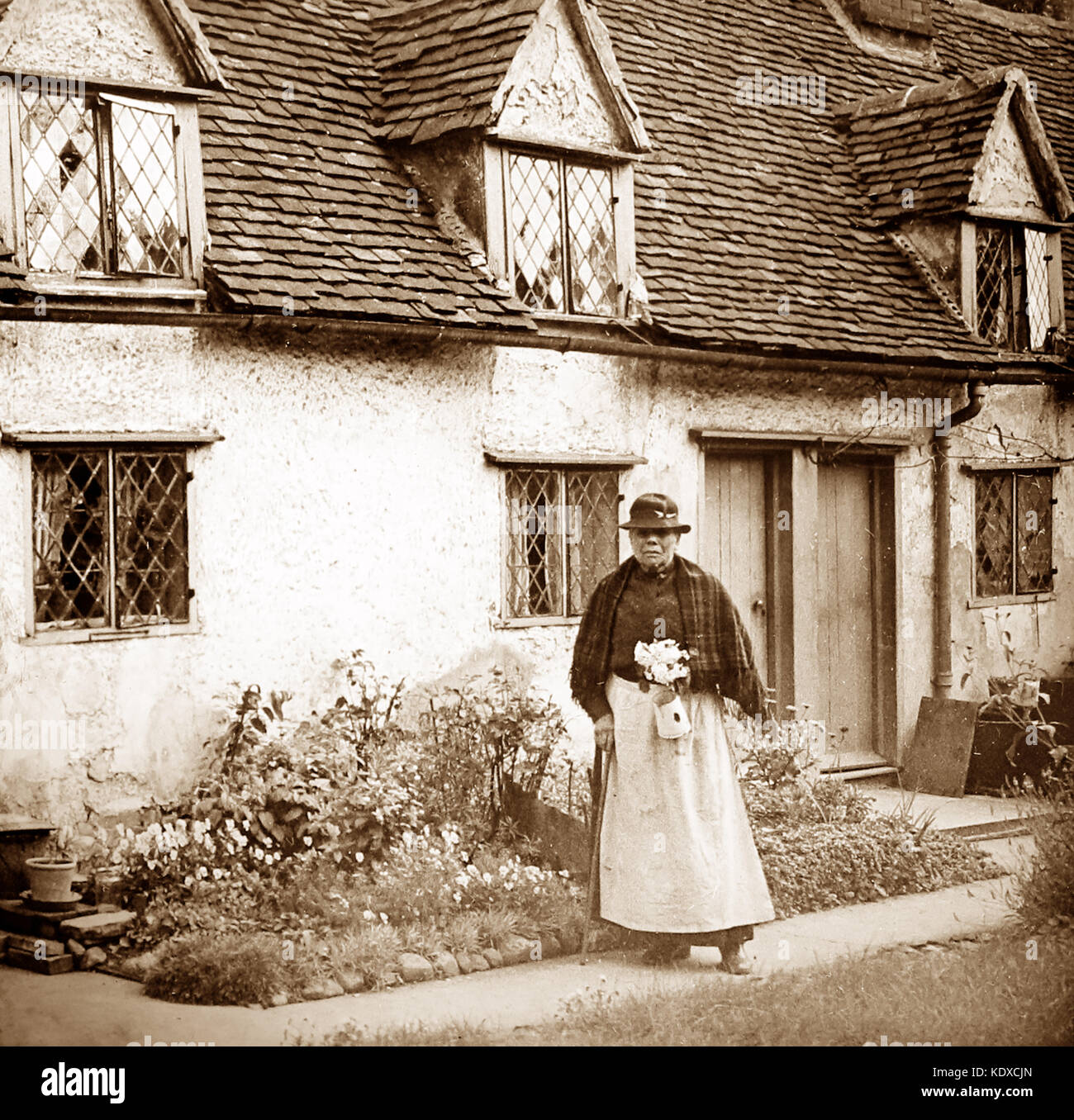 Almosen Häuser in Thaxted, Anfang 1900 s Stockfoto