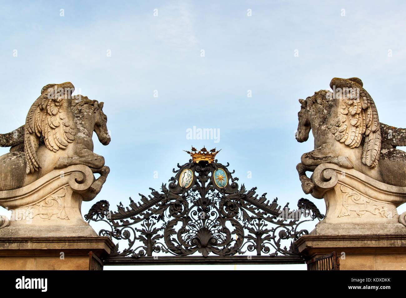 Architektonische Details der Park Schloss milotice in Mähren, Tschechien. Zwischen 1719 und 1743 Stockfoto