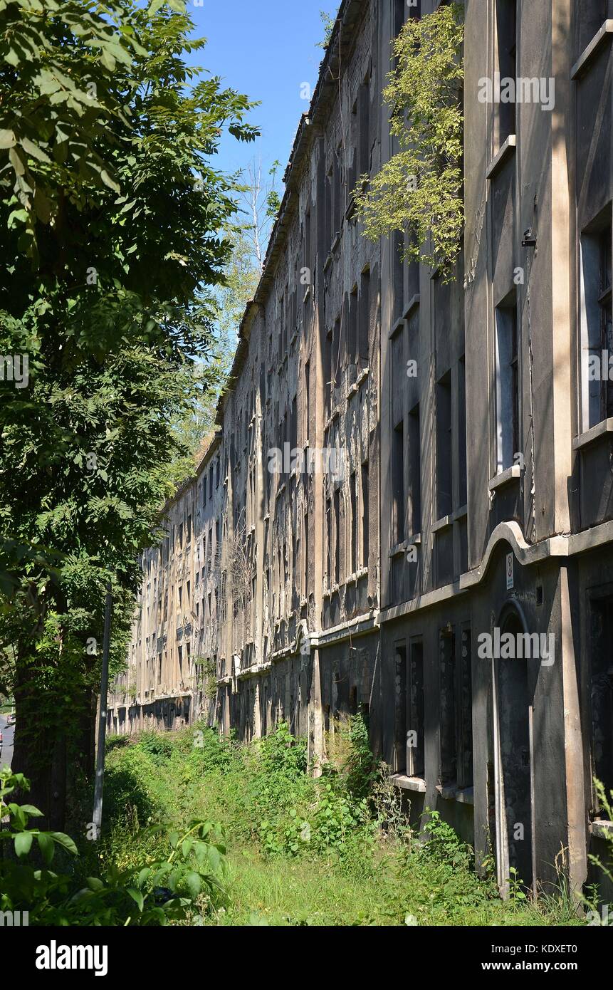 Die verlassene Straße Na Nivách in Ústí nad Labem, Tschechische Republik Stockfoto