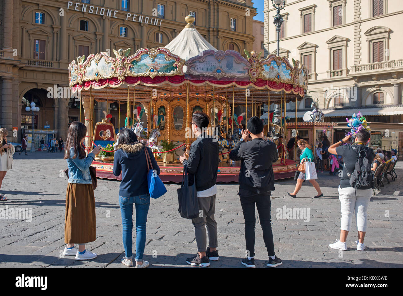 Touristen in Florenz, Italien Stockfoto