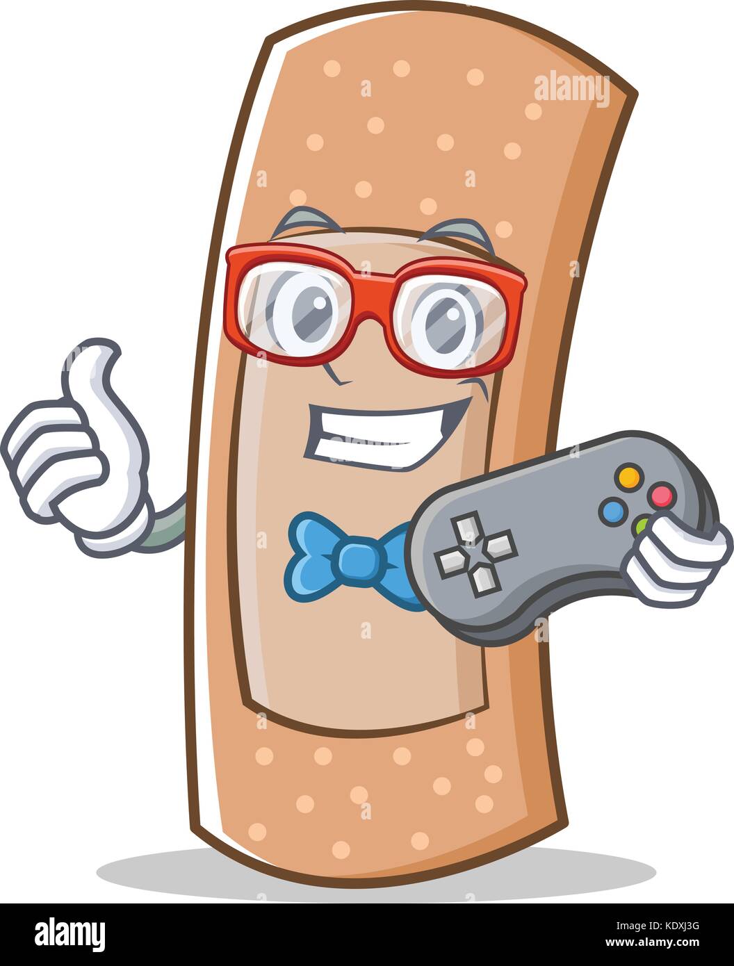 Gamer Band Aid Charakter Cartoon Stock Vektor