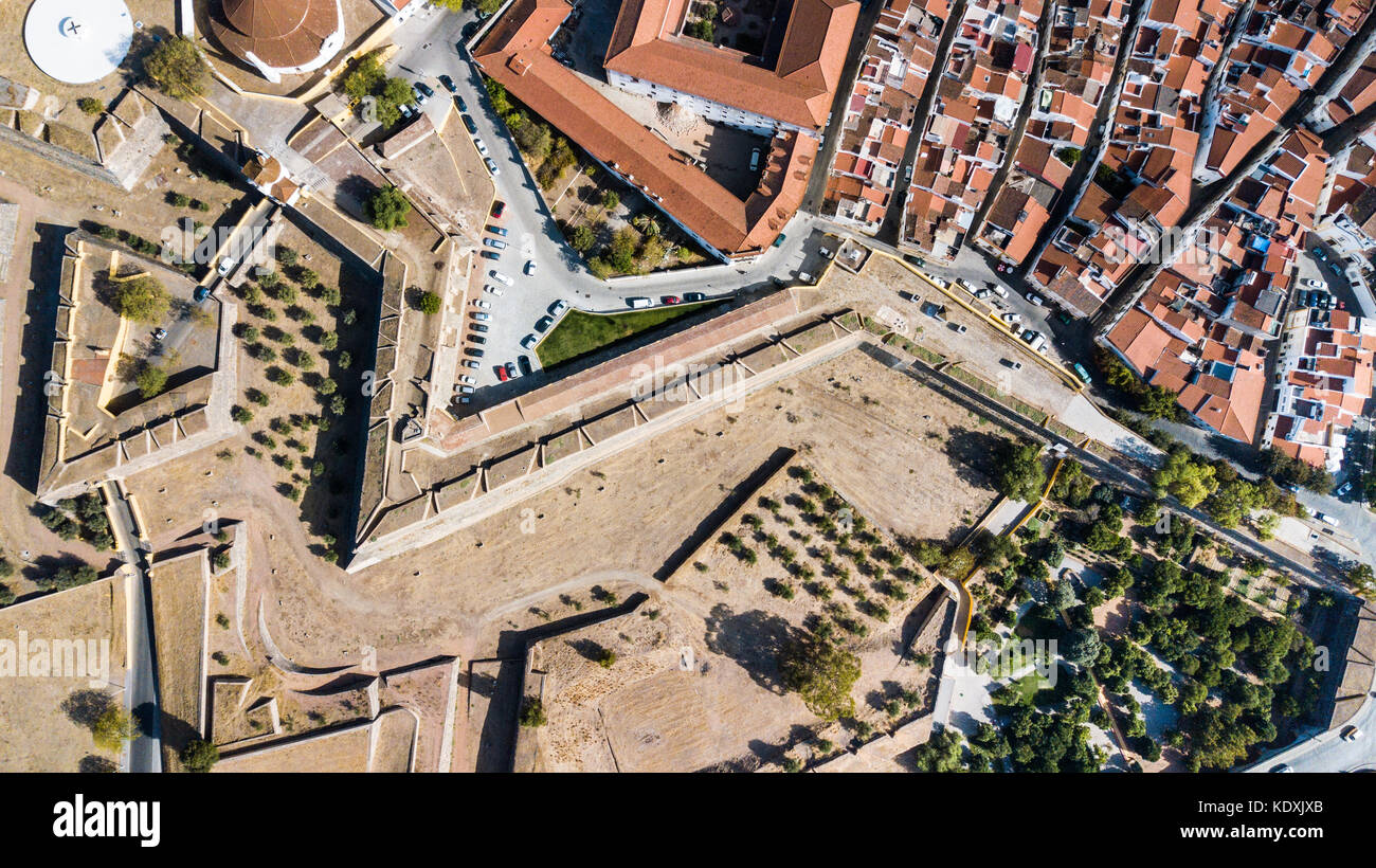 Bastian Fort, die Stadtmauer, das Schloss von Elvas, Portugal Stockfoto