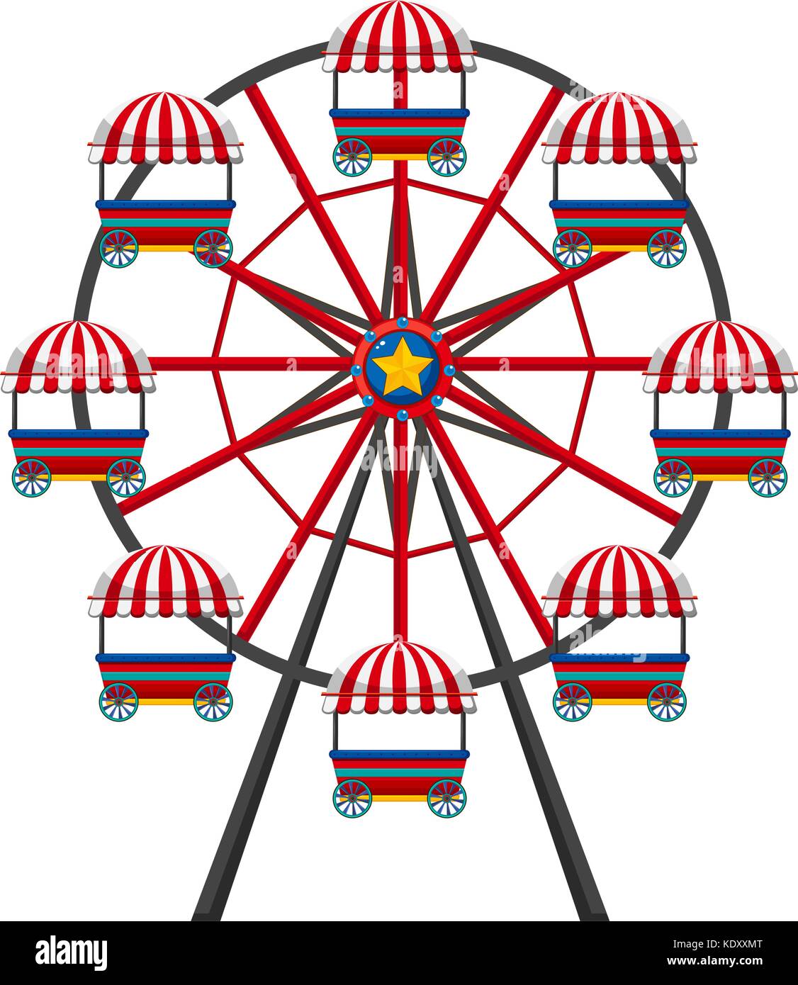 Riesenrad Auf Weissem Hintergrund Abbildung Stock Vektorgrafik Alamy