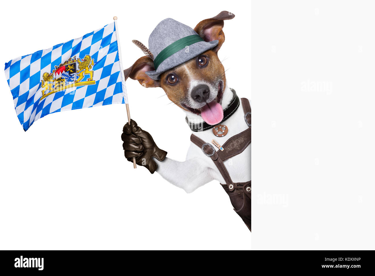 Bayrisch Kleiner Hund Mit 7 Buchstaben Bayerische oktoberfest Hund glücklich lächelnd und winkend mit