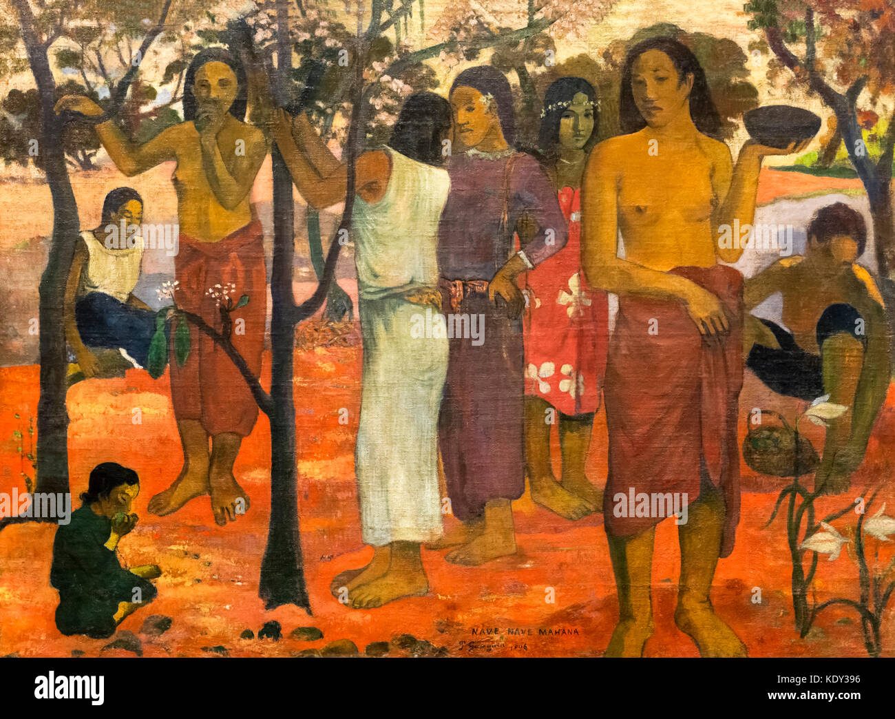 Kirchenschiff Nave Mahana (Jour Delicieux/Delicious Tag) von Paul Gauguin (1848-1903), Öl auf Leinwand, 1896 Stockfoto