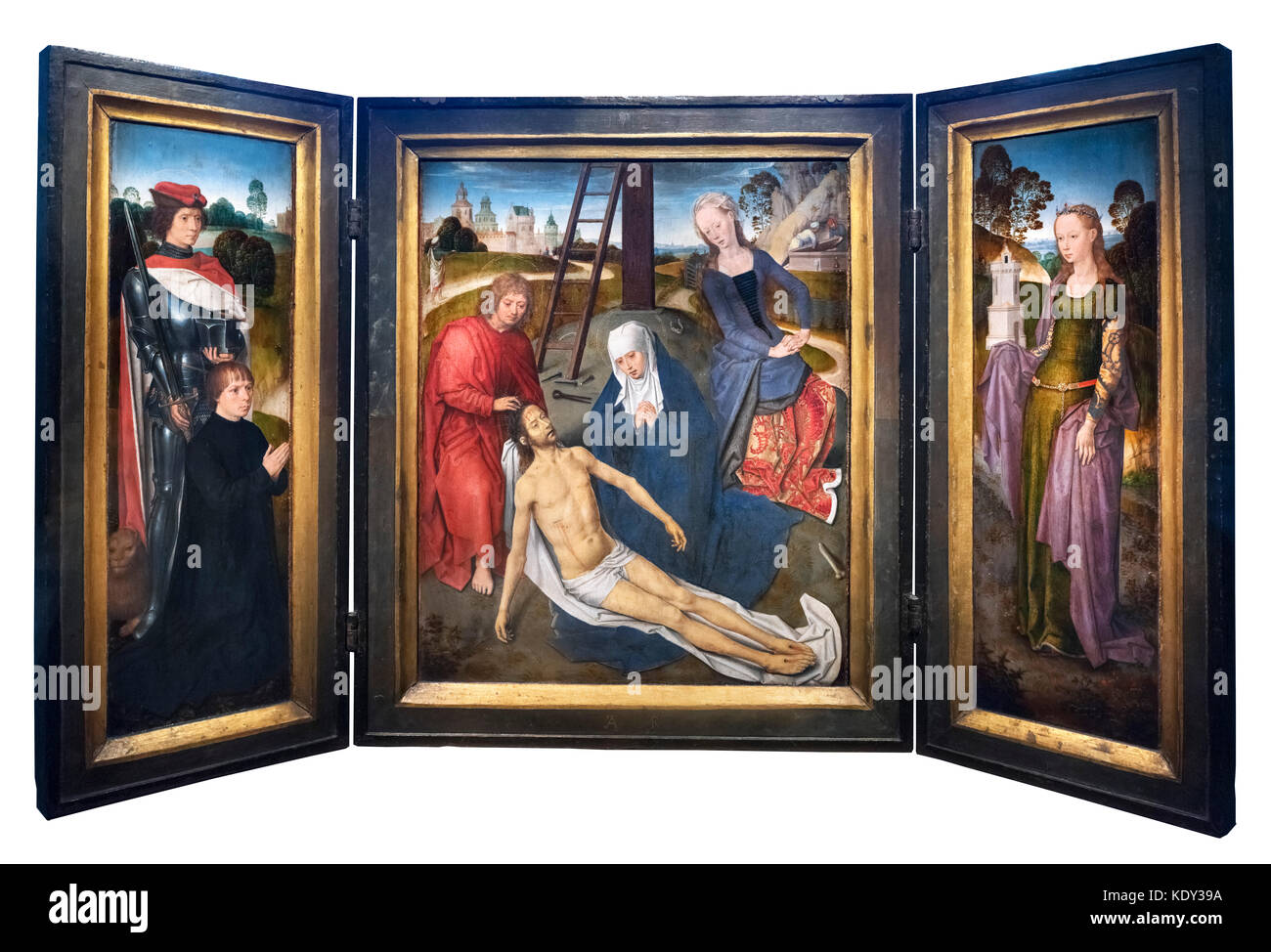 Das Triptychon von Adriaan Zügel von Hans Memling (1430-1494), Öl auf Leinwand, 1480. Stockfoto