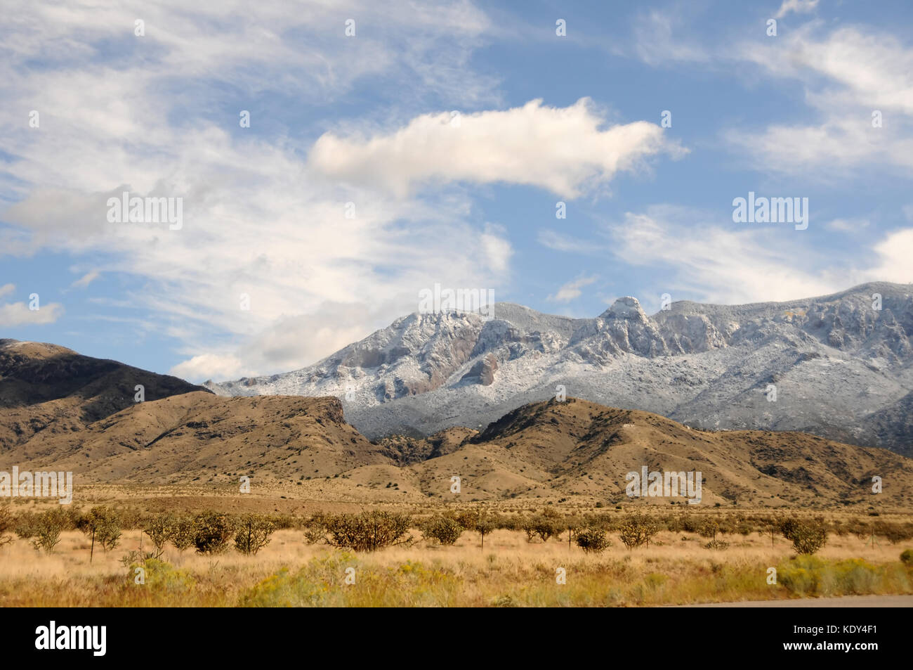 Berglandschaft auf die Sandia Mountains in New Mexico Stockfoto