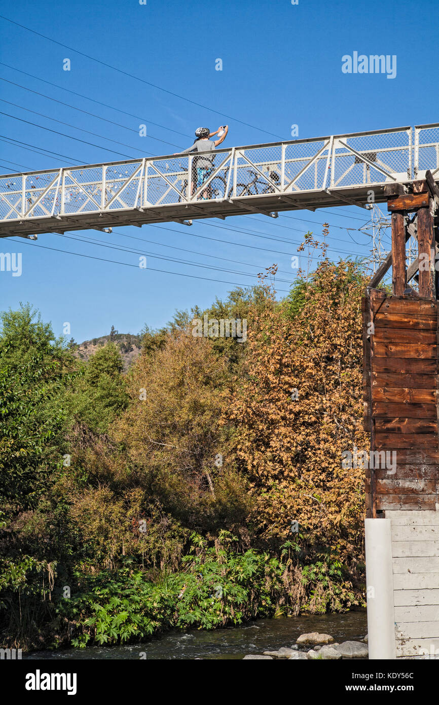 Sunnynook Bridge, Los Angeles River, Glendale Narrows, Los Angeles, Kalifornien, USA Stockfoto