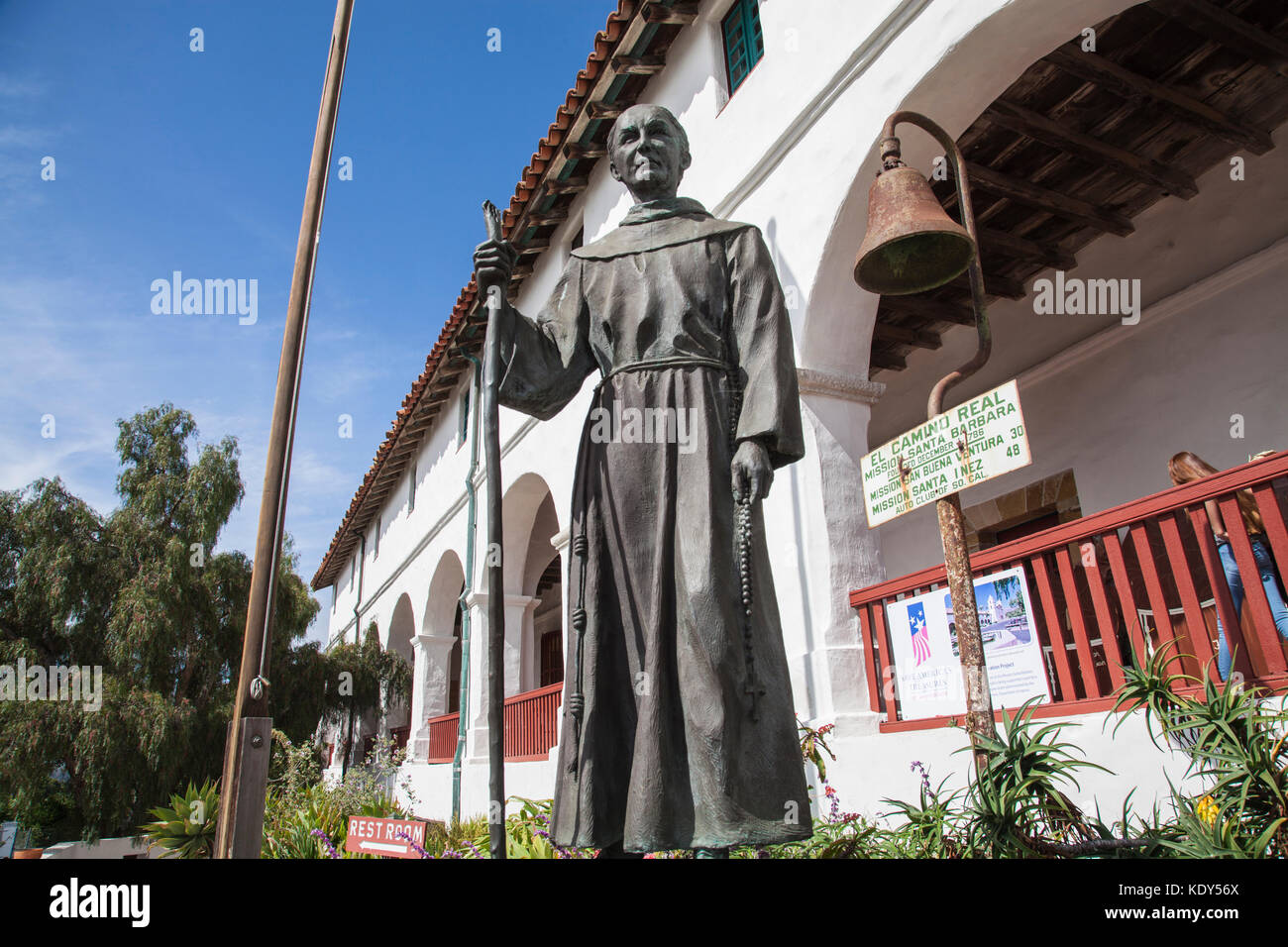 Pater Junípero Serra, Mission Santa Barbara, Santa Barbara, Kalifornien, USA Stockfoto