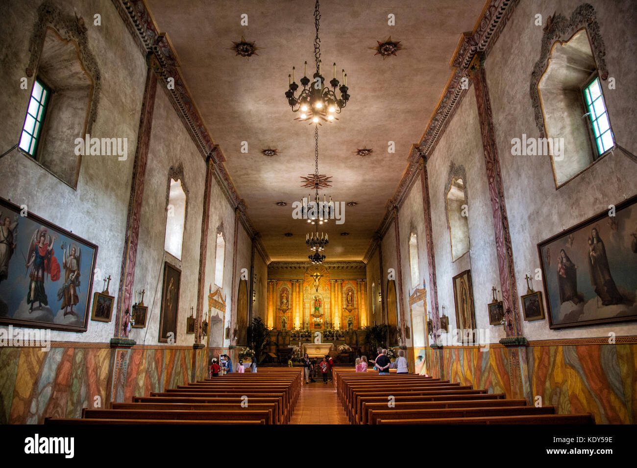 Kapelle, Mission Santa Barbara, Santa Barbara, Kalifornien, USA Stockfoto