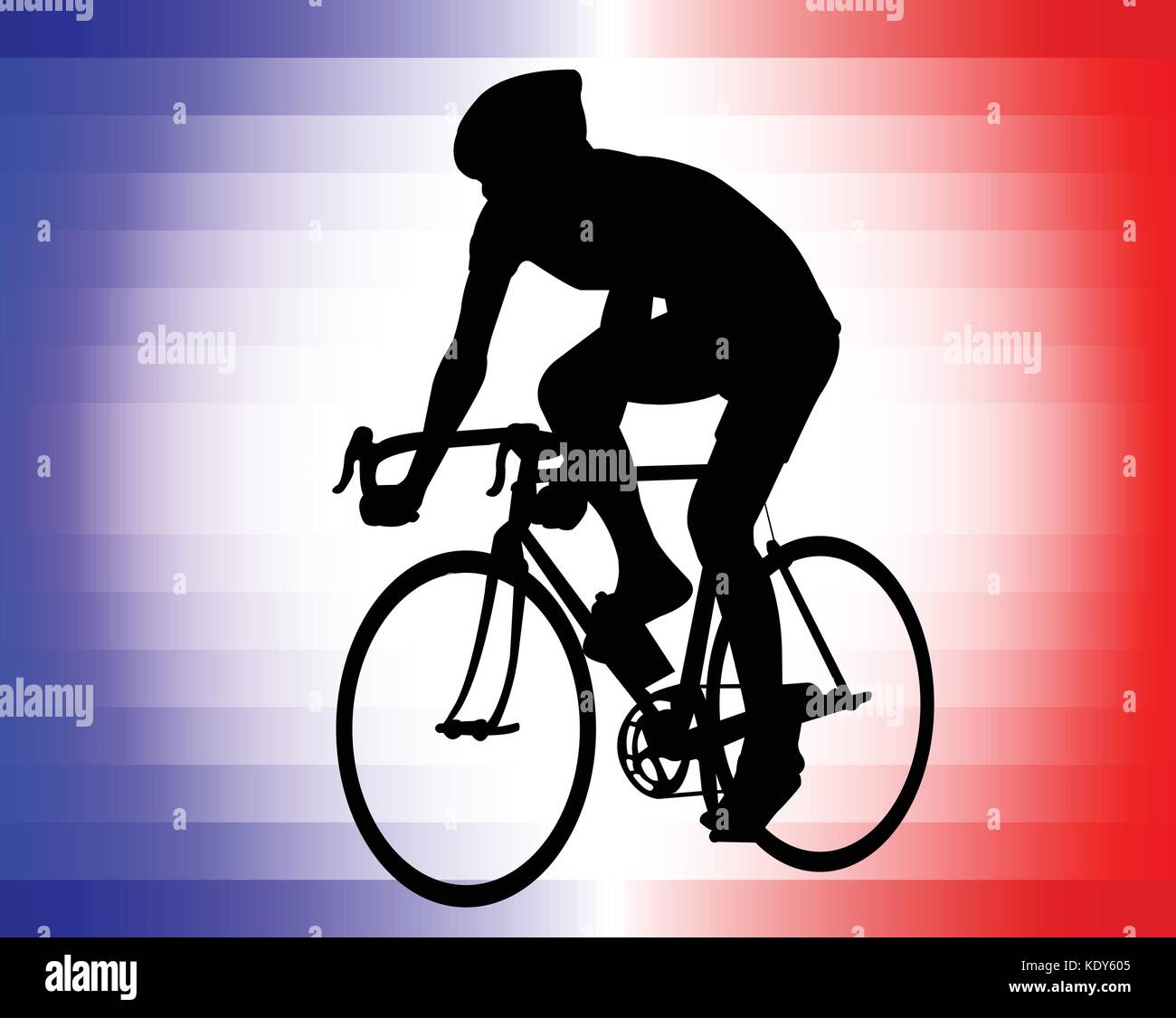 Radfahrer Silhouette auf der Tricolor Hintergrund-Vektor Stock Vektor
