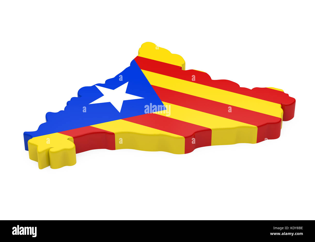 Katalonien Karte isoliert Stockfoto