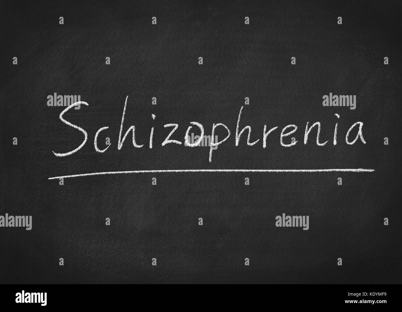 Schizophrenie Konzept Wort auf einer Tafel Hintergrund Stockfoto