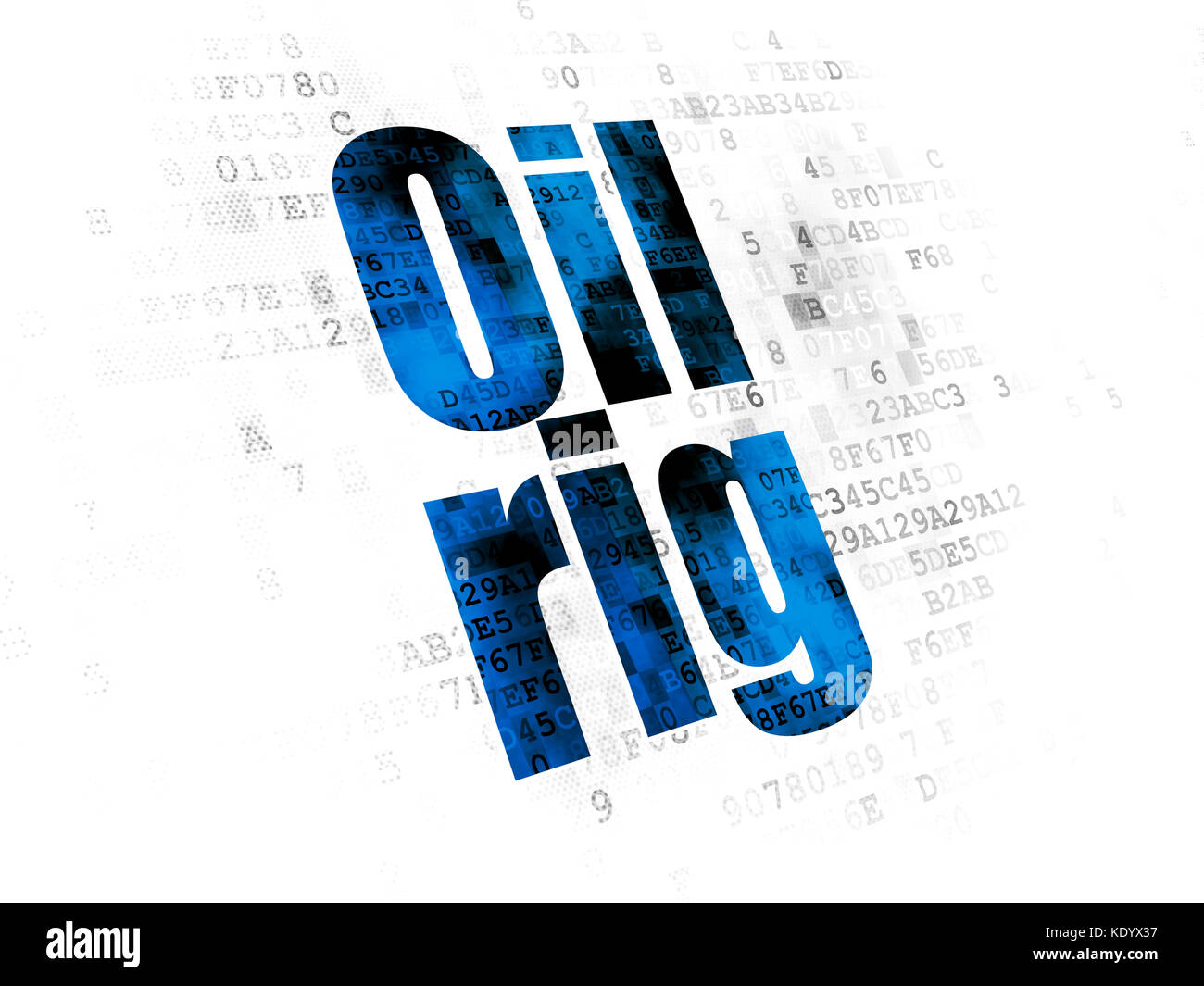 Industrie Konzept: ölbohrinsel auf digitalen Hintergrund Stockfoto