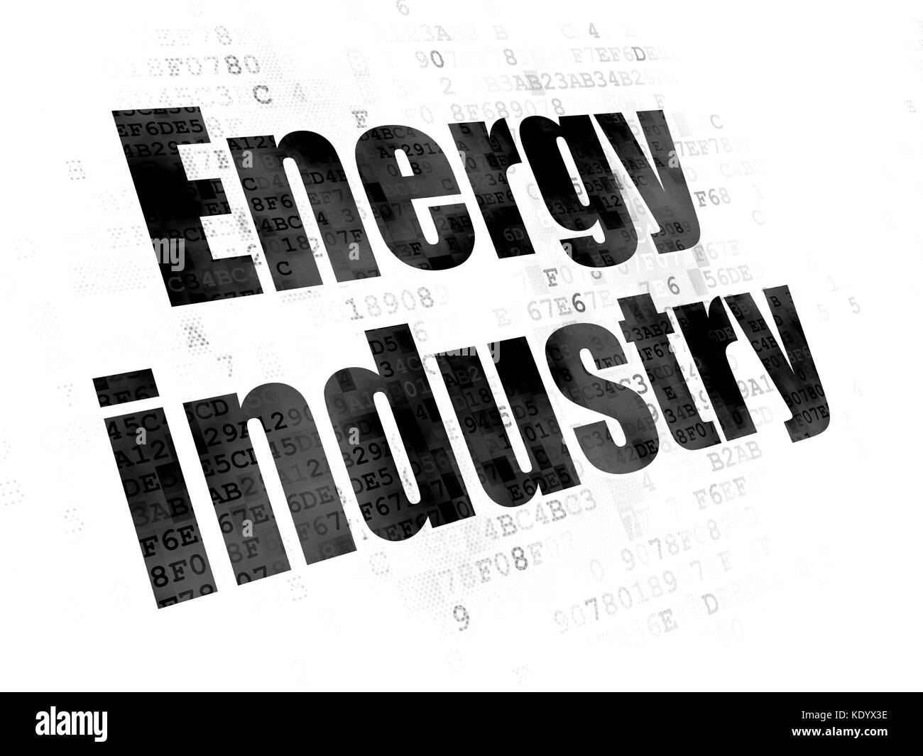 Branche: Energiewirtschaft auf digitalen Hintergrund Stockfoto