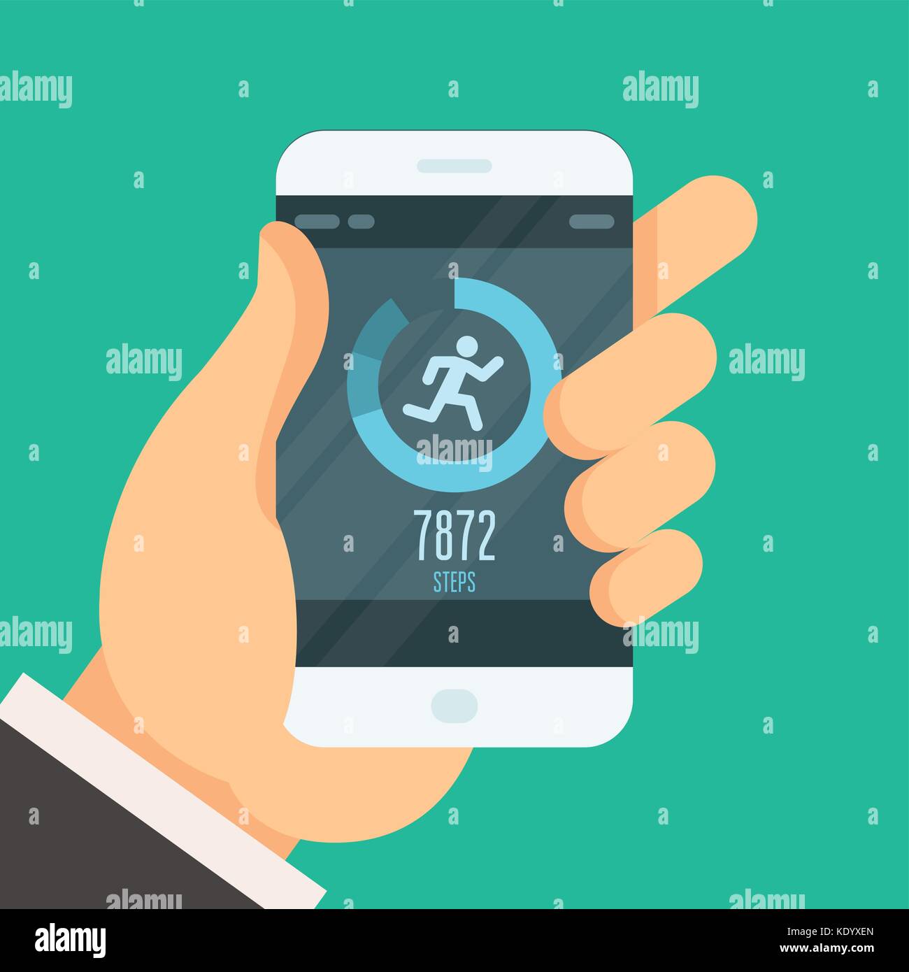 Smartphone fitness Tracker app-Gewicht zu verlieren Stock Vektor