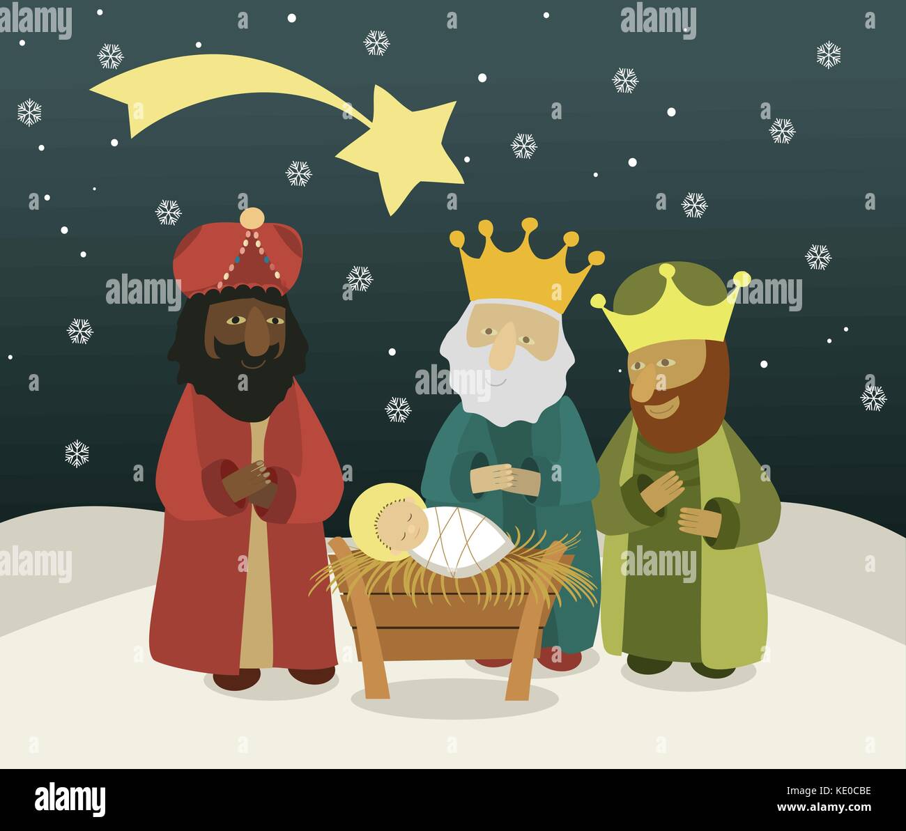 Drei Weisen, die drei Könige, Melchior und Balthasar, Gaspard Stock Vektor