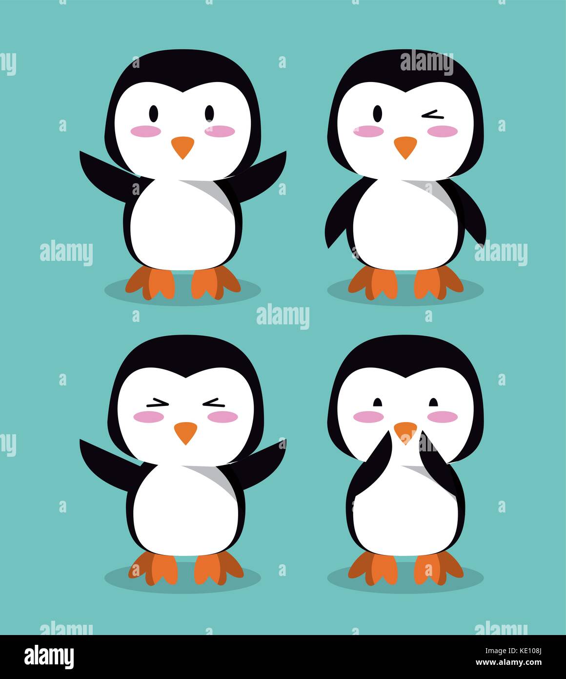 Cute penguin cartoon Symbole Stock Vektor