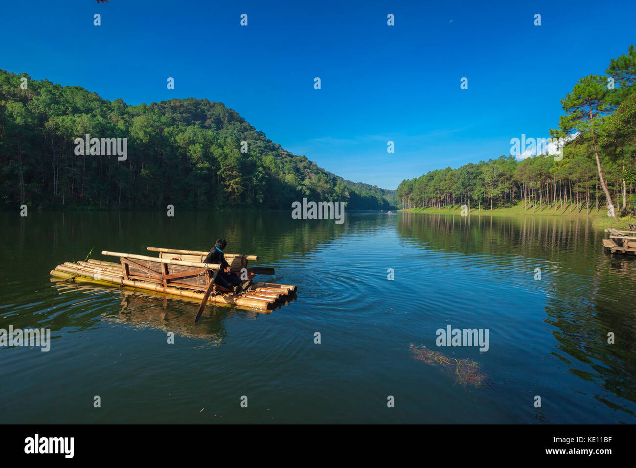 Sonnenaufgang in Pang Ung Maehongson Thailand Stockfoto