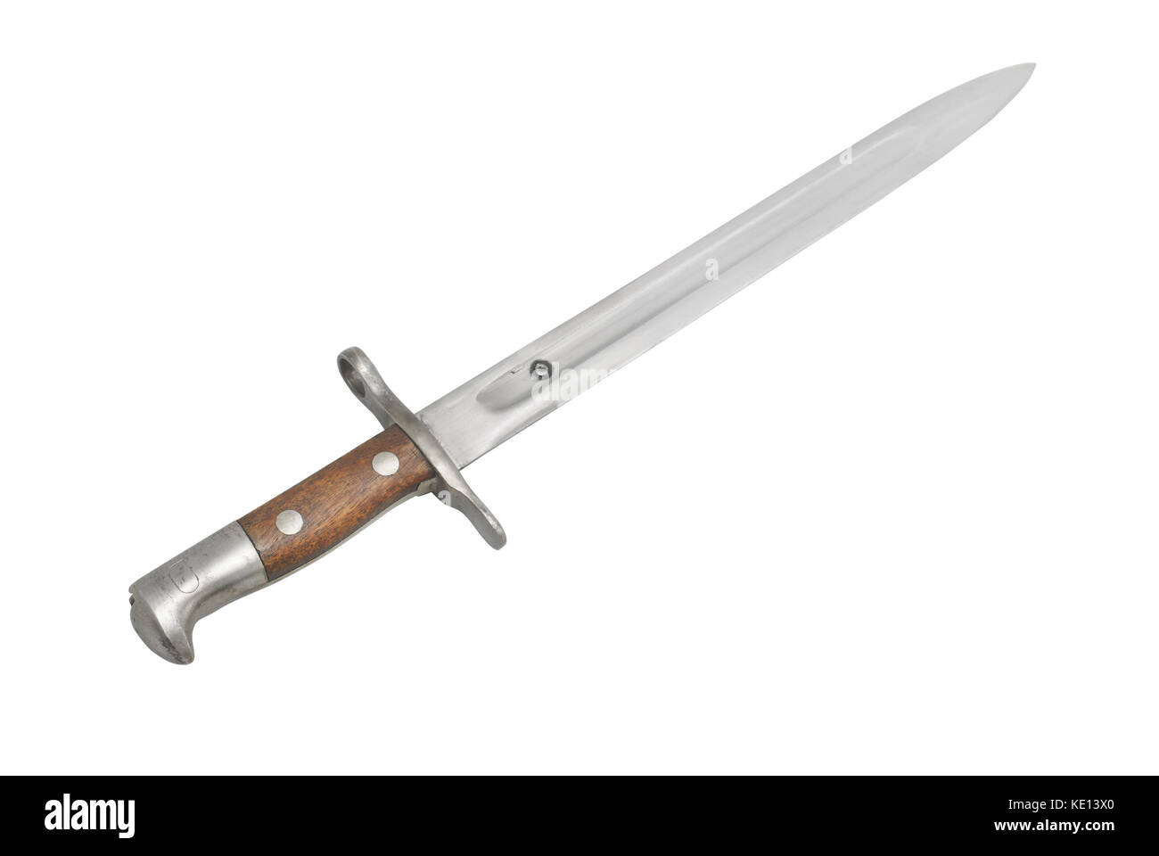 Schweizer Infanterie Bajonett des 19. Jahrhunderts (Modell von 1896 an Schmidt - Rubin Gewehr). Während des ersten Weltkriegs verwendet. Stockfoto