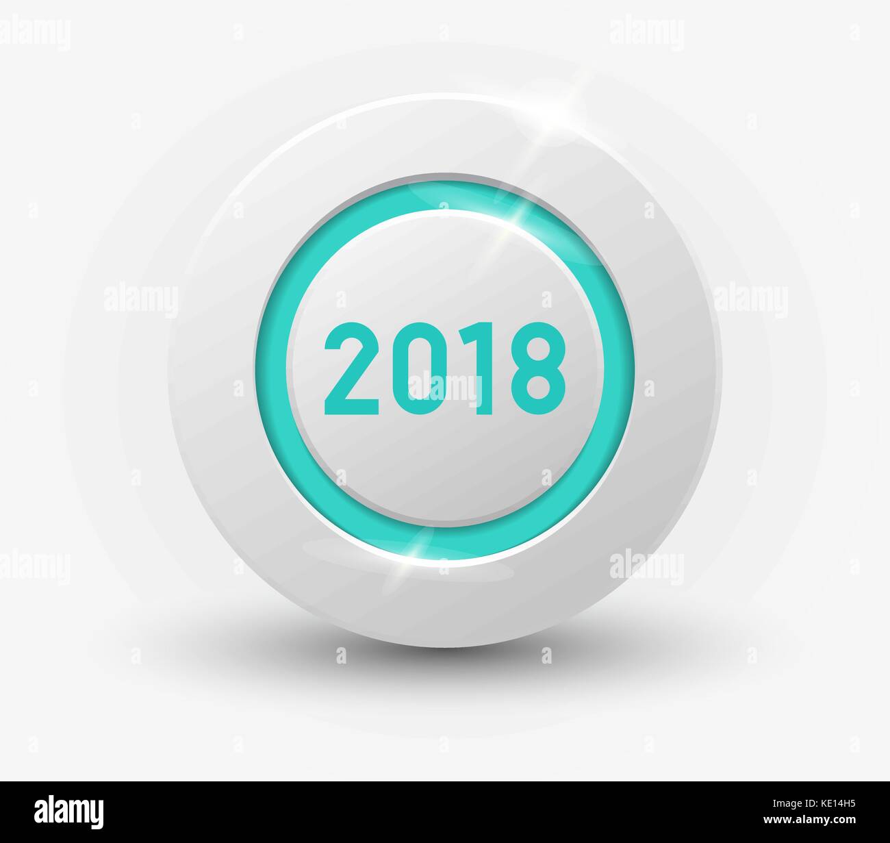 Flache Postkarte neues Jahr 2018 Stock Vektor