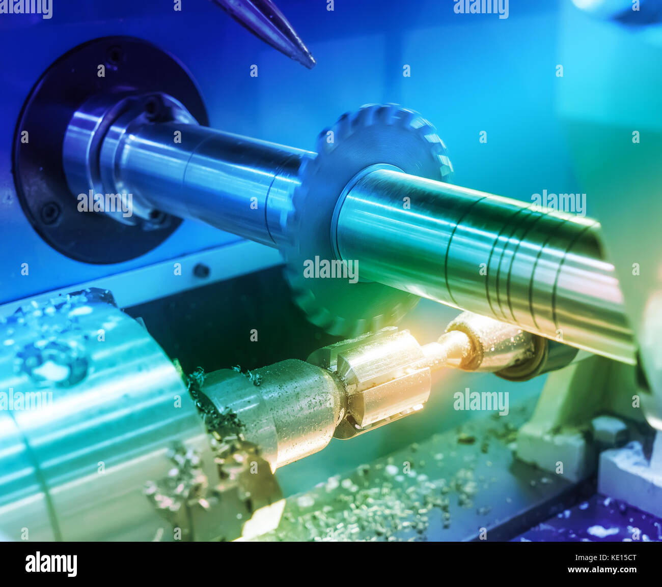 Metallbearbeitung CNC-Fräsmaschine Stockfoto